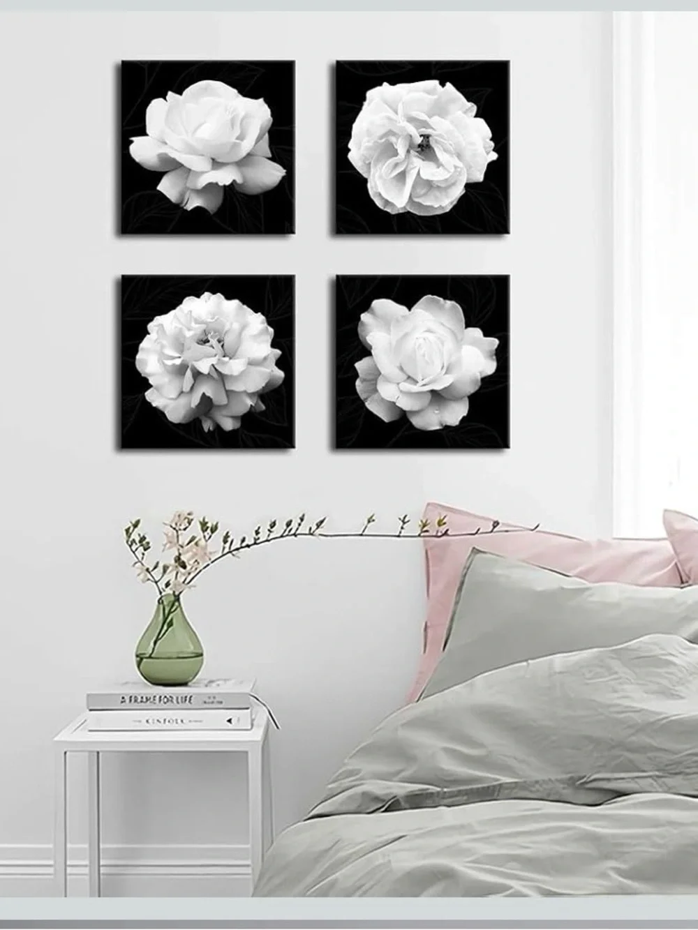 4 piece Flowers Wall Art Canvas Pictures. 12